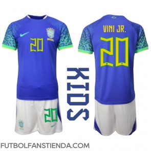 Brasil Vinicius Junior #20 Segunda Equipación Niños Mundial 2022 Manga Corta (+ Pantalones cortos)
